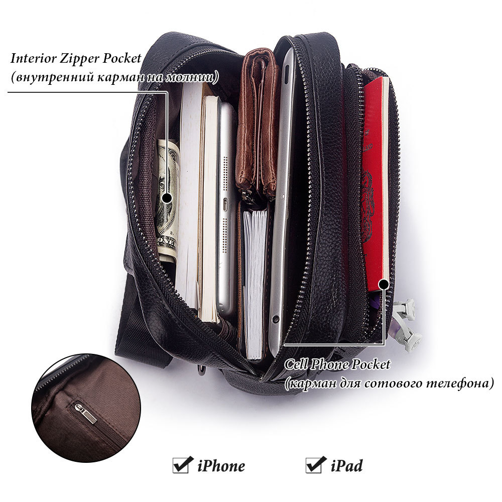 Bolsa Peito de Couro Real Mult - Fashion Backpack Women avaliação e preço